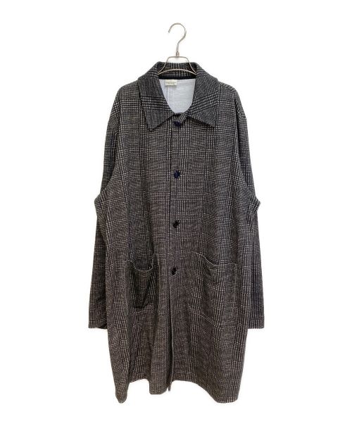 DRIES VAN NOTEN（ドリスヴァンノッテン）DRIES VAN NOTEN (ドリスヴァンノッテン) ステンカラーチェックコート グレー サイズ:XLの古着・服飾アイテム