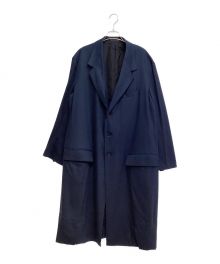 Yohji Yamamoto pour homme（ヨウジヤマモト プールオム）の古着「Silk Denim Chester Coat（シルクデニムチェスターコート）」｜ブルー