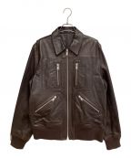 UNDERCOVERアンダーカバー）の古着「20SS ×CINDY SHERMAN Leather Jacket（シンディ・シャーマンレザージャケット）」｜ブラウン