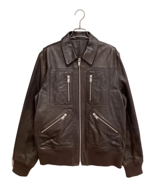 UNDERCOVER（アンダーカバー）UNDERCOVER (アンダーカバー) 20SS ×CINDY SHERMAN Leather Jacket（シンディ・シャーマンレザージャケット） ブラウン サイズ:3の古着・服飾アイテム