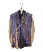 COMME des GARCONS HOMME PLUSコムデギャルソンオムプリュス）の古着「24SS sleeveless blazer（トロンプルイユ PM J024 ベージュ ノースリーブ ブレザー）」｜カーキ