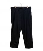 REGULATION Yohji Yamamotoレギュレーションヨウジヤマモト）の古着「Wool gabardine lace pants（ウールギャバジン紐パンツ）」｜ブラック