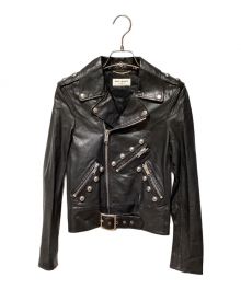 Saint Laurent Paris（サンローランパリ）の古着「SAINT LAURENT PARIS（サンローランパリ）14SS スタッズレザーライダースブルゾンF34」｜ブラック