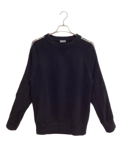 Dior（ディオール）Dior (ディオール) Oblique Crew Neck Knit（オブリーククルーネックニット） ネイビー サイズ:Mの古着・服飾アイテム