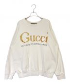 GUCCIグッチ）の古着「スウェットロゴトレーナー」｜ベージュ