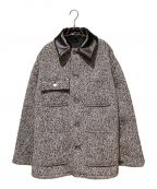 PRADAプラダ）の古着「24FW Wool blend jacket（ウールブレンドジャケット）」｜ブラック×ホワイト