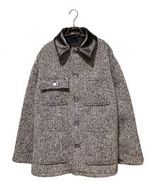 PRADA（プラダ）の古着「24FW Wool blend jacket（ウールブレンドジャケット）」｜ブラック×ホワイト