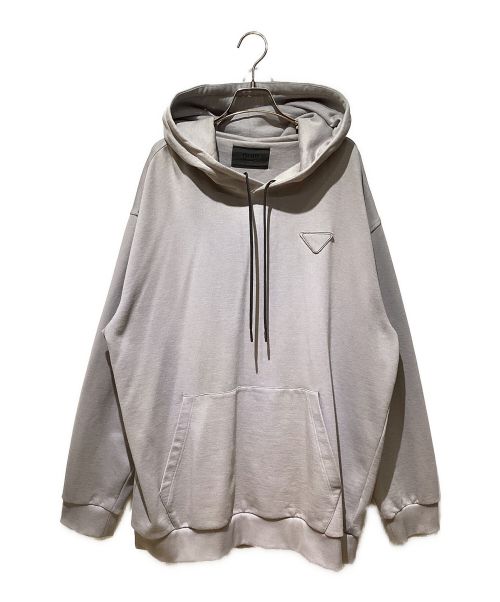 PRADA（プラダ）PRADA (プラダ) 22AW Transfer Print Hoodie（転写プリントフーディー） グレー サイズ:Lの古着・服飾アイテム