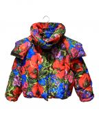 DOLCE & GABBANAドルチェ＆ガッバーナ）の古着「Flower Pattern Padded Jacket（フラワー総柄ジャケットパデッド）」｜レッド×ブルー