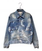 masuエムエーエスユー）の古着「MASU BOYS/FEATHER DENIM JACKET（フェザーデニムジャケット）」｜ブルー