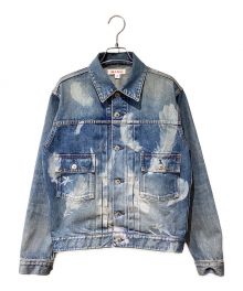 masu（エムエーエスユー）の古着「MASU BOYS/FEATHER DENIM JACKET（フェザーデニムジャケット）」｜ブルー