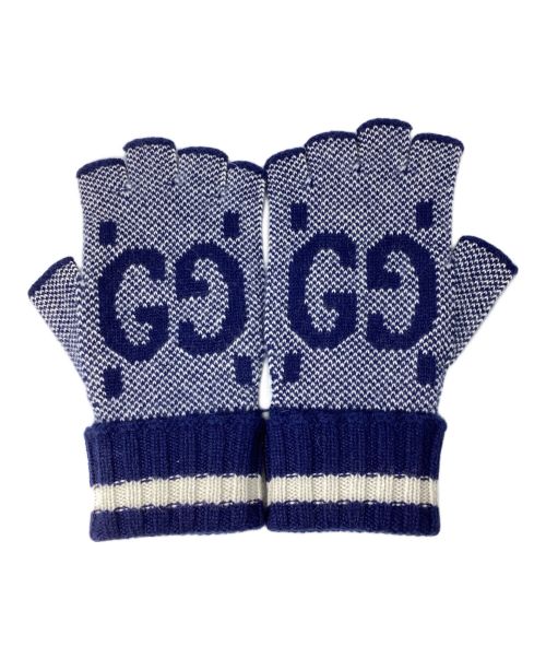 GUCCI（グッチ）GUCCI (グッチ) GG Cashmere Glove（GGカシミヤグローブ） ブルー サイズ:M 未使用品の古着・服飾アイテム