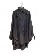 GROUND Yグラウンドワイ）の古着「21AW T／W gabardine Big cape cloak(21AW T／W ギャバジンビッグケープクローク)」｜ブラック