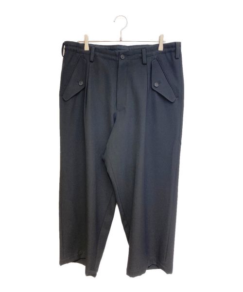 Yohji Yamamoto pour homme（ヨウジヤマモト プールオム）Yohji Yamamoto pour homme (ヨウジヤマモト プールオム) ARMY GABARDINE TUCK PANTS ブラック サイズ:SIZE 3の古着・服飾アイテム