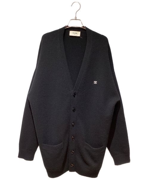 CELINE（セリーヌ）CELINE (セリーヌ) 22AW Trionf Wool Cashmere Cardigan（トリオンフウールカシミア混カーディガン） ブラック サイズ:Sの古着・服飾アイテム