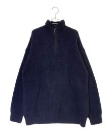 BALENCIAGA（バレンシアガ）の古着「ラバーロゴハーフジップハイネックニット」｜ブラック