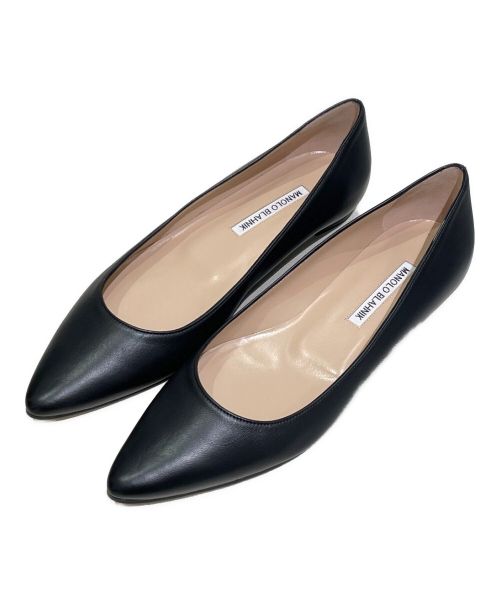 中古・古着通販】Manolo Blahnik (マノロブラニク) レザーフラット