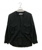 nonnativeノンネイティブ）の古着「CARPENTER SHIRT JACKET COTTON FLANNEL カーペンター シャツ ジャケット コットン フランネル ノーカラー」｜ブラック