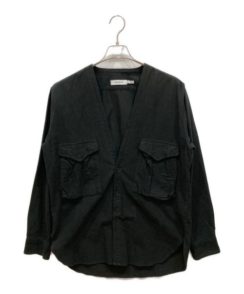 nonnative（ノンネイティブ）nonnative (ノンネイティブ) CARPENTER SHIRT JACKET COTTON FLANNEL カーペンター シャツ ジャケット コットン フランネル ノーカラー ブラック サイズ:SIZE 2の古着・服飾アイテム