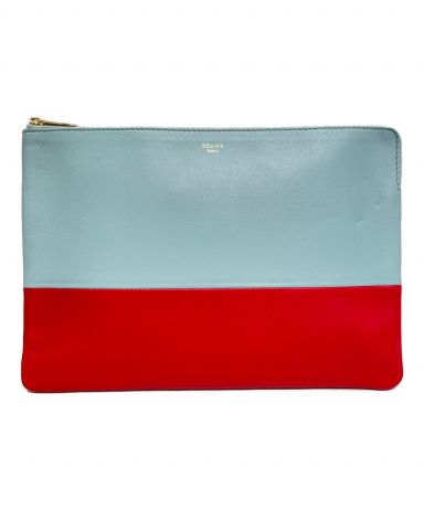 中古・古着通販】CELINE (セリーヌ) バイカラークラッチバッグ ブルー