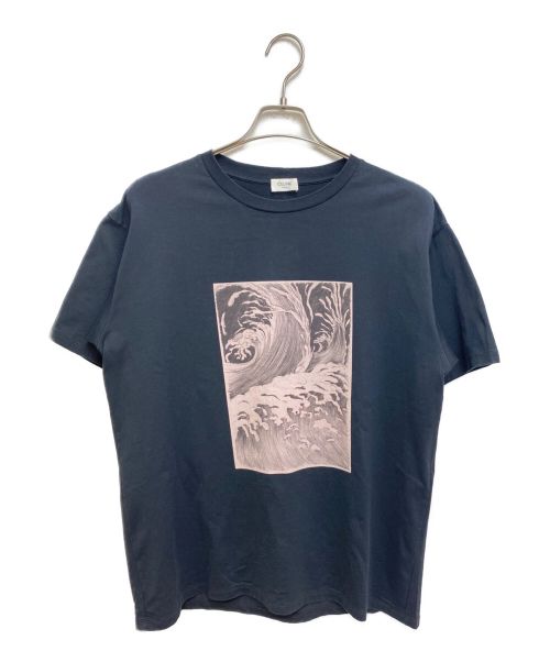 CELINE（セリーヌ）CELINE (セリーヌ) David Weiss (ダヴィッド・ヴァイス) WAVE ルーズTシャツ  ブラック サイズ:Sの古着・服飾アイテム