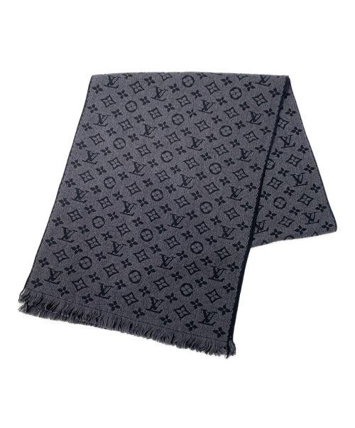 LOUIS VUITTON（ルイ ヴィトン）LOUIS VUITTON (ルイ ヴィトン) マフラーモノグラムクラシック グレー×ブラックの古着・服飾アイテム