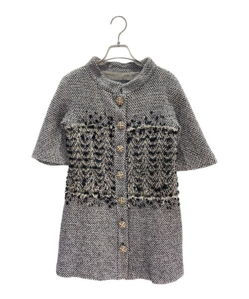 CHANEL（シャネル）CHANEL (シャネル) ショートスリーブツイードコート グレー サイズ:36の古着・服飾アイテム