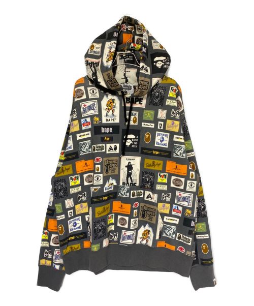 A BATHING APE（アベイシングエイプ）A BATHING APE (アベイシングエイプ) MULTI LABEL HOODIE JACKET グレー サイズ:XL 未使用品の古着・服飾アイテム