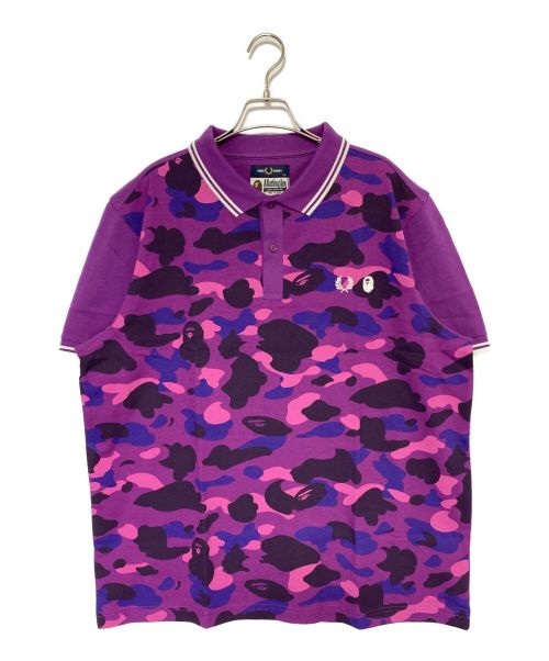 A BATHING APE（アベイシングエイプ）A BATHING APE (アベイシングエイプ) FRED PERRY (フレッドペリー) BAPE PRINTED POLO パープル サイズ:XXL 未使用品の古着・服飾アイテム