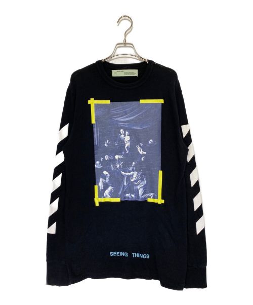 OFFWHITE（オフホワイト）OFFWHITE (オフホワイト) ロングスリーブカットソー ブラック サイズ:Lの古着・服飾アイテム