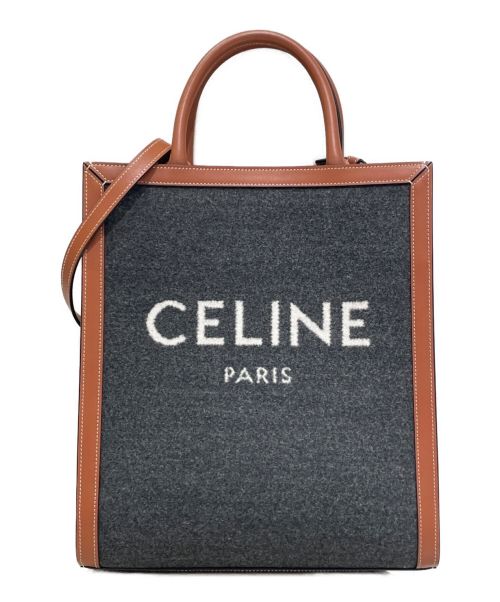 CELINE（セリーヌ）CELINE (セリーヌ) スモールバーティカルカバ グレー×ブラウン サイズ:スモールの古着・服飾アイテム