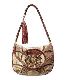 GUCCI（グッチ）の古着「Interlocking G shoulder bag（インターロッキングGショルダーバッグ）」｜ベージュ×ボルドー