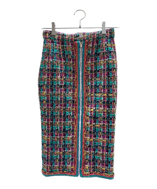 CHANEL（シャネル）CHANEL (シャネル) ツイードロングタイトスカート マルチカラー サイズ:34の古着・服飾アイテム