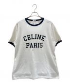 CELINEセリーヌ）の古着「ロゴルーズTシャツ」｜ホワイト×ネイビー