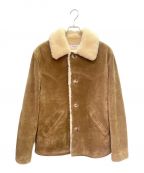 CELINEセリーヌ）の古着「LOOSE COAT WITH SHEARLING INNER LINING IN SPLIT CALFSKIN」｜キャメル