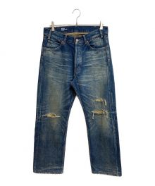 CELINE（セリーヌ）の古着「Destroyed Blue Marble Wash Denim (カートジーンズ / デストロイド ブルーマーブルウォッシュ デニム)」｜ブルーマーブル