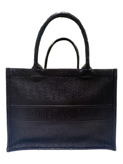 Christian Dior（クリスチャン ディオール）Christian Dior (クリスチャン ディオール) ブックトート ミディアム カーフスキン ブラックの古着・服飾アイテム