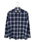 CELINE（セリーヌ）の古着「Checked Wool Loose Shirt/チェック ウール ルーズ シャツ」｜ネイビー