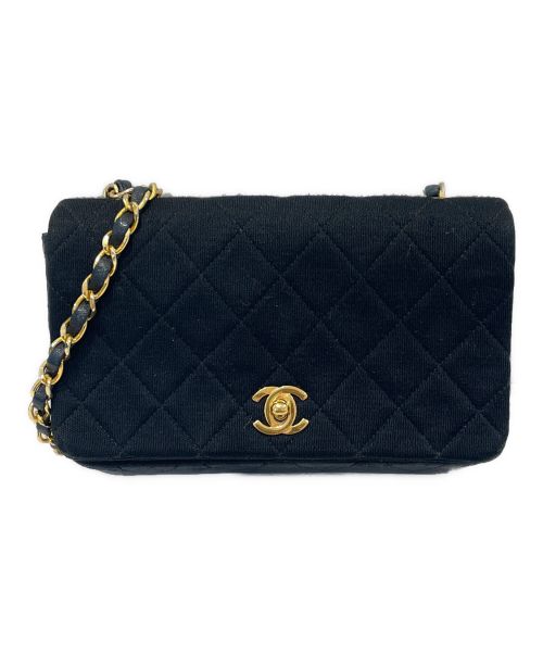 CHANEL（シャネル）CHANEL (シャネル) シングルフラップチェーンショルダーバッグ マトラッセ20 ブラック×ゴールド金具の古着・服飾アイテム