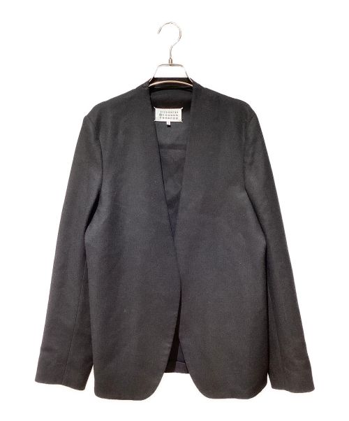 Maison Margiela（メゾンマルジェラ）Maison Margiela (メゾンマルジェラ) Collarless Wool Jacket（ノーカラーウールジャケット） ブラック サイズ:46の古着・服飾アイテム