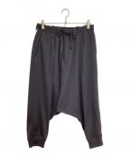 s'yteサイト）の古着「SMOOTH POLYESTER HEM RIB BALLOON SARUEL PANTS」｜ブラック