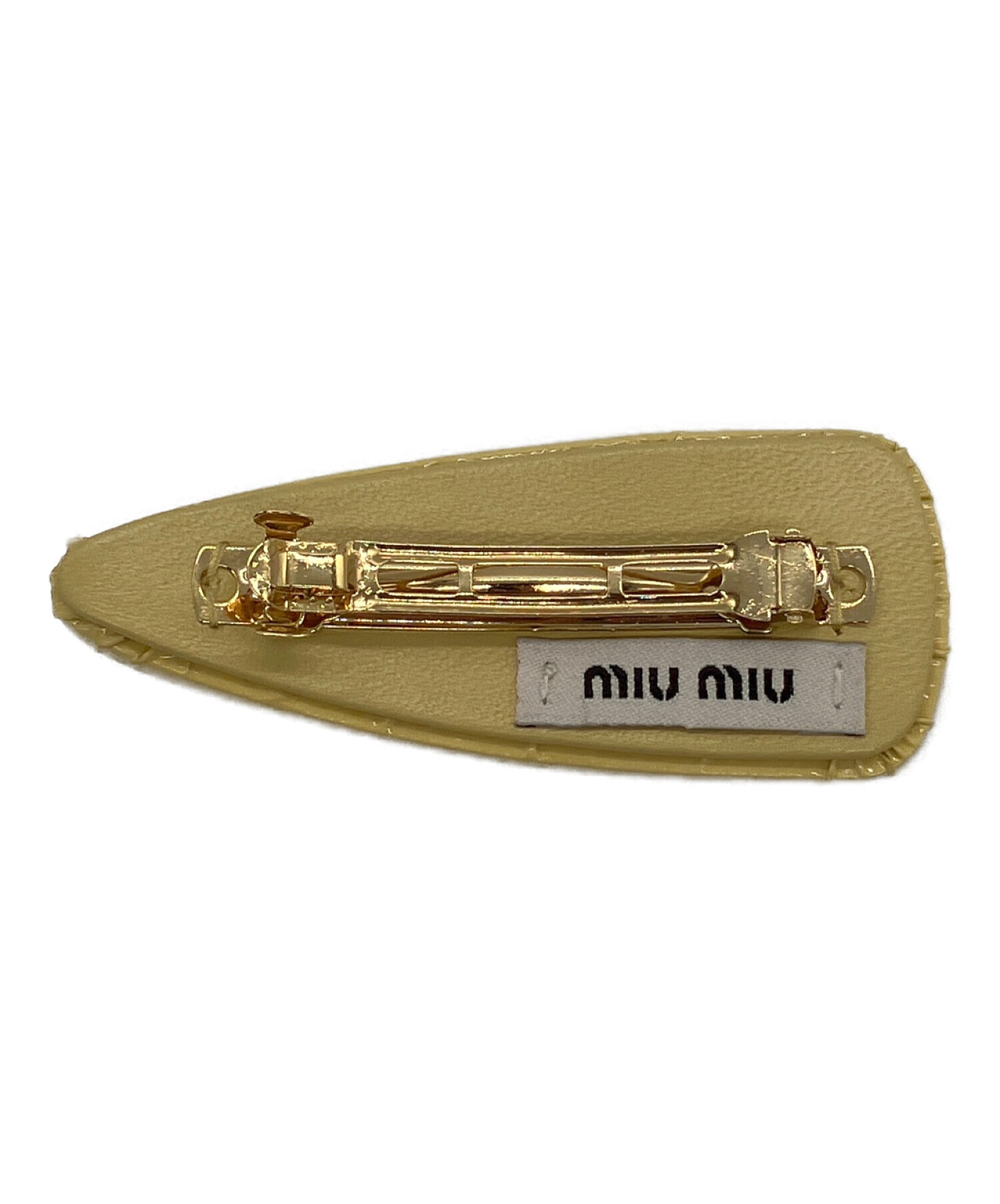 激安通販販売 miumiu パテントレザーヘアクリップ ピンク