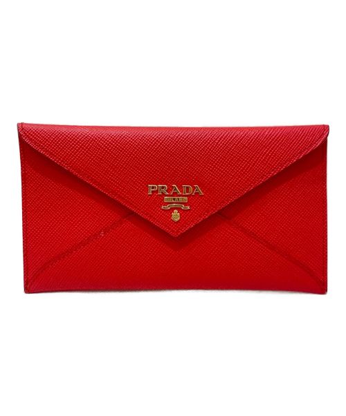 プラダ PRADA 長財布 二つ折り 財布 レッド ゴールド www.gastech.com.tr