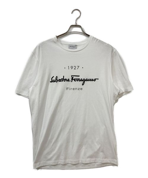 Salvatore Ferragamo（サルヴァトーレ フェラガモ）Salvatore Ferragamo (サルヴァトーレ フェラガモ) コットンロゴTシャツ ホワイト サイズ:XLの古着・服飾アイテム