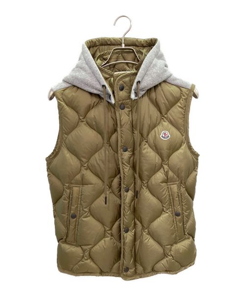 MONCLER（モンクレール）MONCLER (モンクレール) フーデットダウンベスト カーキ サイズ:Mの古着・服飾アイテム