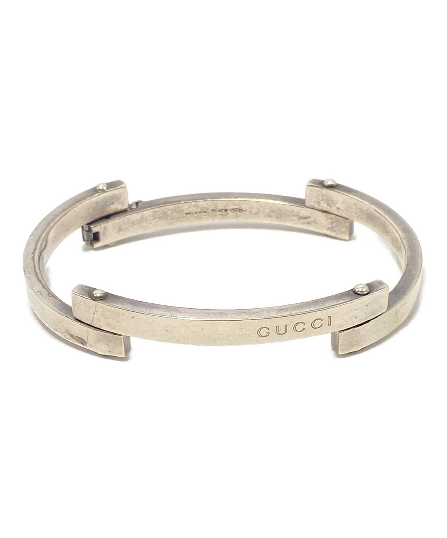 人気商品 ビンテージ グッチ GUCCI シルバー925 バングルブレイス