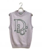 Christian Diorクリスチャン ディオール）の古着「ロゴノースリーブニットベスト」｜ラベンダー