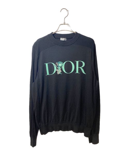 Christian Dior（クリスチャン ディオール）Christian Dior (クリスチャン ディオール) フローラルニット ブラック サイズ:Lの古着・服飾アイテム