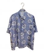 Christian Diorクリスチャン ディオール）の古着「シルクツイル総柄半袖シャツ」｜ネイビー