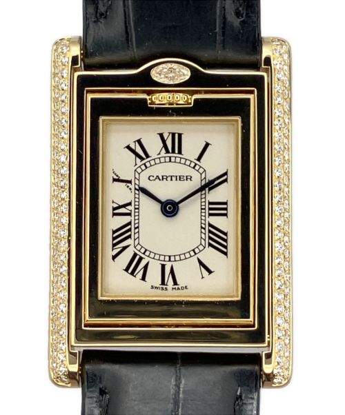 Cartier（カルティエ）Cartier (カルティエ) タンク バスキュラント SM ダイヤモンド Ref.2480 ベージュ文字盤 サイズ:22.0mmの古着・服飾アイテム